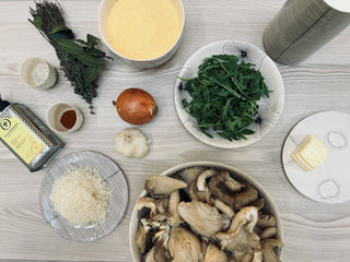 POLENTA CRÉMEUSE ET CHAMPIGNONS RÔTIS AU FOUR