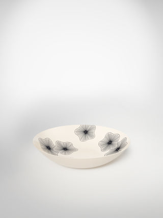 Soup Plate Coral Flowers-Saints-Pères Paris- Ceramic Plates, Platters, Bowls, Coffee Cups. Animal Designs, Zebra, Flamingo, Elephant. Graphic Designs and more.