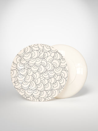 Main Plate Coral Seashell-Saints-Pères Paris- Ceramic Plates, Platters, Bowls, Coffee Cups. Animal Designs, Zebra, Flamingo, Elephant. Graphic Designs and more.