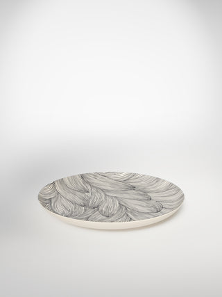 Main Plate Leaf-Saints-Pères Paris- Ceramic Plates, Platters, Bowls, Coffee Cups. Animal Designs, Zebra, Flamingo, Elephant. Graphic Designs and more.