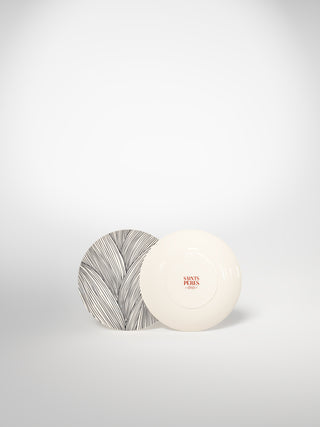 Bread Plate Leaf-Saints-Pères Paris- Ceramic Plates, Platters, Bowls, Coffee Cups. Animal Designs, Zebra, Flamingo, Elephant. Graphic Designs and more.