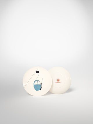 Bread Plate Skilift Blue-Saints-Pères Paris- Ceramic Plates, Platters, Bowls, Coffee Cups. Animal Designs, Zebra, Flamingo, Elephant. Graphic Designs and more.