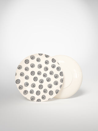 Dessert Plate Circle Small-Saints-Pères Paris- Ceramic Plates, Platters, Bowls, Coffee Cups. Animal Designs, Zebra, Flamingo, Elephant. Graphic Designs and more.