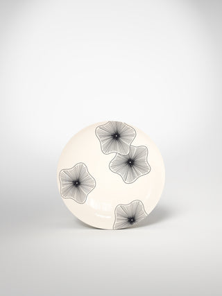 Dessert Plate Coral Flowers-Saints-Pères Paris- Ceramic Plates, Platters, Bowls, Coffee Cups. Animal Designs, Zebra, Flamingo, Elephant. Graphic Designs and more.