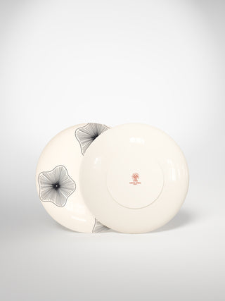 Dessert Plate Coral Flowers-Saints-Pères Paris- Ceramic Plates, Platters, Bowls, Coffee Cups. Animal Designs, Zebra, Flamingo, Elephant. Graphic Designs and more.