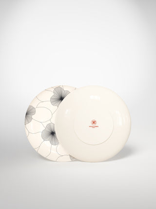 Dessert Plate Flowers1-Saints-Pères Paris- Ceramic Plates, Platters, Bowls, Coffee Cups. Animal Designs, Zebra, Flamingo, Elephant. Graphic Designs and more.