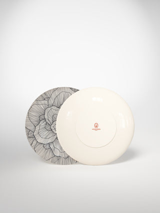 Dessert Plate Flowers3-Saints-Pères Paris- Ceramic Plates, Platters, Bowls, Coffee Cups. Animal Designs, Zebra, Flamingo, Elephant. Graphic Designs and more.