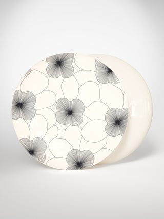 Presentation Flowers1-Saints-Pères Paris- Ceramic Plates, Platters, Bowls, Coffee Cups. Animal Designs, Zebra, Flamingo, Elephant. Graphic Designs and more.