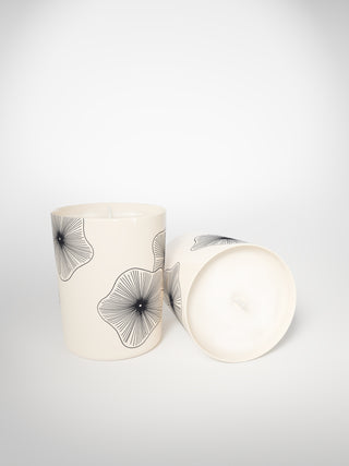 Signature Candle - Coral Flowers-Saints-Pères Paris- Ceramic Plates, Platters, Bowls, Coffee Cups. Animal Designs, Zebra, Flamingo, Elephant. Graphic Designs and more.