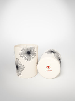 Signature Candle - Coral Flowers-Saints-Pères Paris- Ceramic Plates, Platters, Bowls, Coffee Cups. Animal Designs, Zebra, Flamingo, Elephant. Graphic Designs and more.
