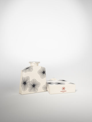 Olive Oil Bottle 50cl Coral Flowers-Saints-Pères Paris- Ceramic Plates, Platters, Bowls, Coffee Cups. Animal Designs, Zebra, Flamingo, Elephant. Graphic Designs and more.