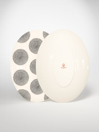 Oval Serving Platter Circle Medium-Saints-Pères Paris- Ceramic Plates, Platters, Bowls, Coffee Cups. Animal Designs, Zebra, Flamingo, Elephant. Graphic Designs and more.