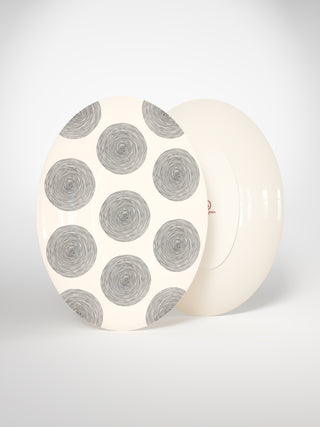 Oval Serving Platter Circle Medium-Saints-Pères Paris- Ceramic Plates, Platters, Bowls, Coffee Cups. Animal Designs, Zebra, Flamingo, Elephant. Graphic Designs and more.