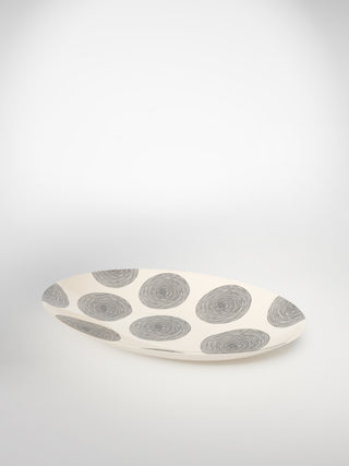 Oval Serving Platter Circle Medium-Saints-Pères Paris- Ceramic Plates, Platters, Bowls, Coffee Cups. Animal Designs, Zebra, Flamingo, Elephant. Graphic Designs and more.