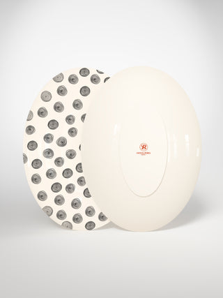 Oval Serving Platter Circle Small-Saints-Pères Paris- Ceramic Plates, Platters, Bowls, Coffee Cups. Animal Designs, Zebra, Flamingo, Elephant. Graphic Designs and more.