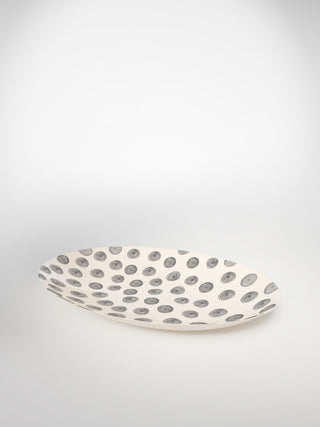 Oval Serving Platter Circle Small-Saints-Pères Paris- Ceramic Plates, Platters, Bowls, Coffee Cups. Animal Designs, Zebra, Flamingo, Elephant. Graphic Designs and more.