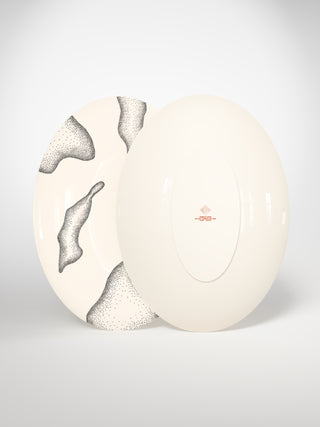 Oval Serving Platter Lechen-Saints-Pères Paris- Ceramic Plates, Platters, Bowls, Coffee Cups. Animal Designs, Zebra, Flamingo, Elephant. Graphic Designs and more.