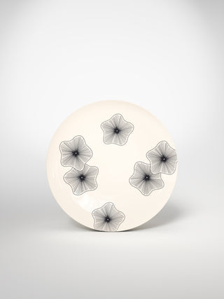 Main Plate Coral Flowers-Saints-Pères Paris- Ceramic Plates, Platters, Bowls, Coffee Cups. Animal Designs, Zebra, Flamingo, Elephant. Graphic Designs and more.