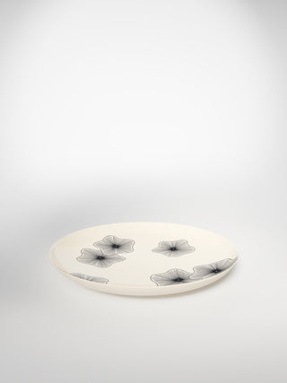 Main Plate Coral Flowers-Saints-Pères Paris- Ceramic Plates, Platters, Bowls, Coffee Cups. Animal Designs, Zebra, Flamingo, Elephant. Graphic Designs and more.