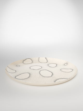 Round Serving Platter Archipel-Saints-Pères Paris- Ceramic Plates, Platters, Bowls, Coffee Cups. Animal Designs, Zebra, Flamingo, Elephant. Graphic Designs and more.