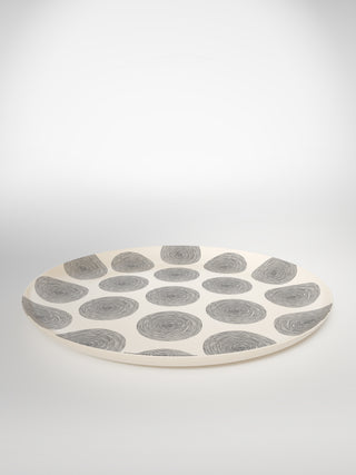 Round Serving Platter Circle Medium-Saints-Pères Paris- Ceramic Plates, Platters, Bowls, Coffee Cups. Animal Designs, Zebra, Flamingo, Elephant. Graphic Designs and more.