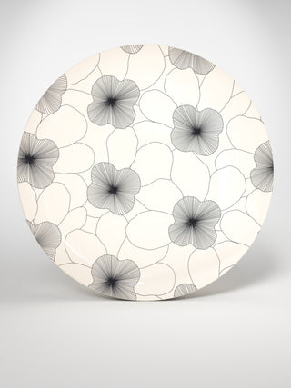 Round Serving Platter Flowers1-Saints-Pères Paris- Ceramic Plates, Platters, Bowls, Coffee Cups. Animal Designs, Zebra, Flamingo, Elephant. Graphic Designs and more.