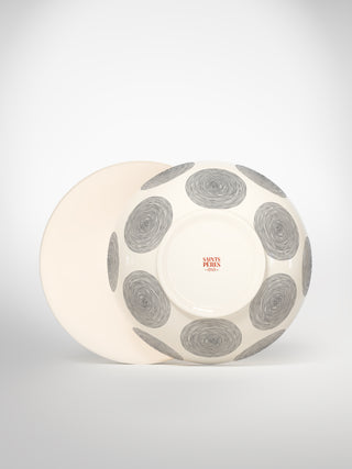 Salad Bowl Circle Medium-Saints-Pères Paris- Ceramic Plates, Platters, Bowls, Coffee Cups. Animal Designs, Zebra, Flamingo, Elephant. Graphic Designs and more.