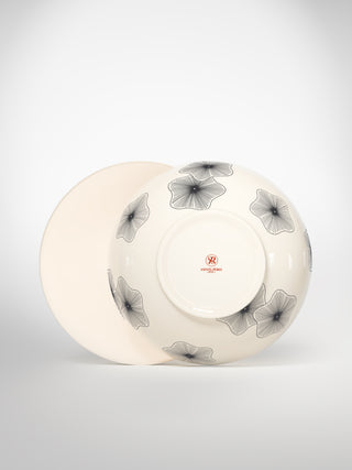 Salad Bowl Coral Flowers-Saints-Pères Paris- Ceramic Plates, Platters, Bowls, Coffee Cups. Animal Designs, Zebra, Flamingo, Elephant. Graphic Designs and more.