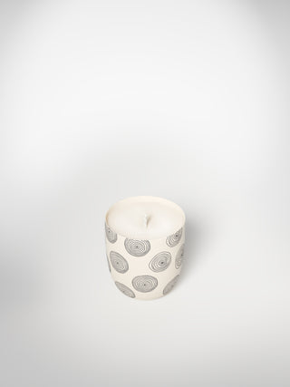 Small Candle - Circles Small-Saints-Pères Paris- Ceramic Plates, Platters, Bowls, Coffee Cups. Animal Designs, Zebra, Flamingo, Elephant. Graphic Designs and more.