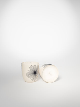 Small Candle - Coral Flowers-Saints-Pères Paris- Ceramic Plates, Platters, Bowls, Coffee Cups. Animal Designs, Zebra, Flamingo, Elephant. Graphic Designs and more.