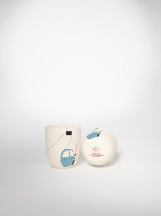 Espresso Cup Skilift Blue-Saints-Pères Paris- Ceramic Plates, Platters, Bowls, Coffee Cups. Animal Designs, Zebra, Flamingo, Elephant. Graphic Designs and more.