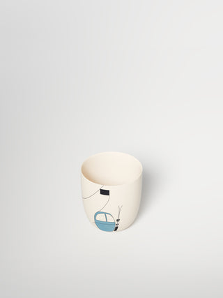 Espresso Cup Skilift Blue-Saints-Pères Paris- Ceramic Plates, Platters, Bowls, Coffee Cups. Animal Designs, Zebra, Flamingo, Elephant. Graphic Designs and more.