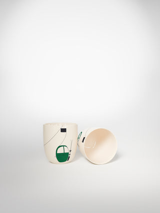 Espresso Cup Skilift Green-Saints-Pères Paris- Ceramic Plates, Platters, Bowls, Coffee Cups. Animal Designs, Zebra, Flamingo, Elephant. Graphic Designs and more.