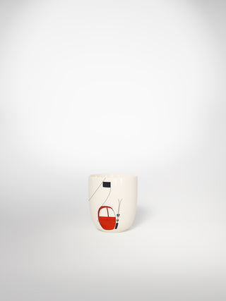 Espresso Cup Skilift Red-Saints-Pères Paris- Ceramic Plates, Platters, Bowls, Coffee Cups. Animal Designs, Zebra, Flamingo, Elephant. Graphic Designs and more.