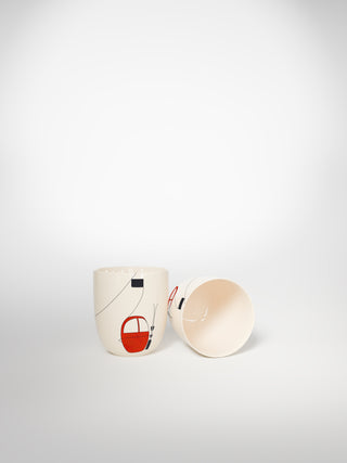 Espresso Cup Skilift Red-Saints-Pères Paris- Ceramic Plates, Platters, Bowls, Coffee Cups. Animal Designs, Zebra, Flamingo, Elephant. Graphic Designs and more.