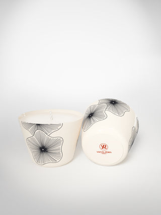 Classic Candle - Coral Flowers-Saints-Pères Paris- Ceramic Plates, Platters, Bowls, Coffee Cups. Animal Designs, Zebra, Flamingo, Elephant. Graphic Designs and more.