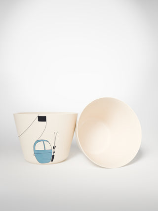 Tea Cup Skilift Blue-Saints-Pères Paris- Ceramic Plates, Platters, Bowls, Coffee Cups. Animal Designs, Zebra, Flamingo, Elephant. Graphic Designs and more.