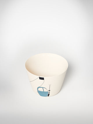 Tea Cup Skilift Blue-Saints-Pères Paris- Ceramic Plates, Platters, Bowls, Coffee Cups. Animal Designs, Zebra, Flamingo, Elephant. Graphic Designs and more.