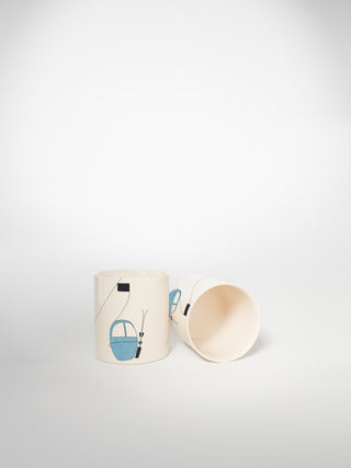 Litron Espresso Cup Skilift blue-Saints-Pères Paris- Ceramic Plates, Platters, Bowls, Coffee Cups. Animal Designs, Zebra, Flamingo, Elephant. Graphic Designs and more.