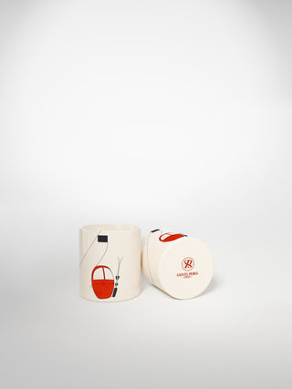 Litron Espresso Cup Skilift Red-Saints-Pères Paris- Ceramic Plates, Platters, Bowls, Coffee Cups. Animal Designs, Zebra, Flamingo, Elephant. Graphic Designs and more.