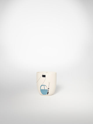 Small Candle - Skilift Blue-Saints-Pères Paris- Ceramic Plates, Platters, Bowls, Coffee Cups. Animal Designs, Zebra, Flamingo, Elephant. Graphic Designs and more.