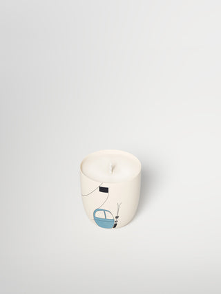 Small Candle - Skilift Blue-Saints-Pères Paris- Ceramic Plates, Platters, Bowls, Coffee Cups. Animal Designs, Zebra, Flamingo, Elephant. Graphic Designs and more.