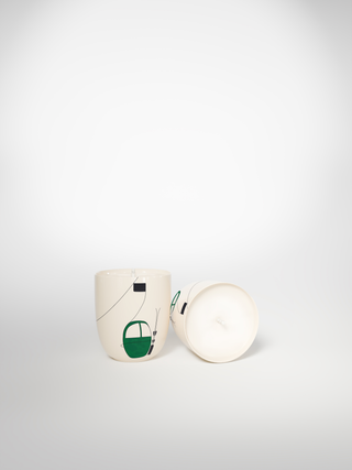 Small Candle - Skilift Green-Saints-Pères Paris- Ceramic Plates, Platters, Bowls, Coffee Cups. Animal Designs, Zebra, Flamingo, Elephant. Graphic Designs and more.