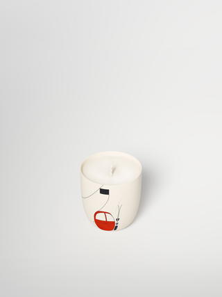 Small Candle - Skilift Red-Saints-Pères Paris- Ceramic Plates, Platters, Bowls, Coffee Cups. Animal Designs, Zebra, Flamingo, Elephant. Graphic Designs and more.