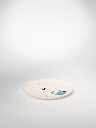 Dessert Plate Skilift Blue-Saints-Pères Paris- Ceramic Plates, Platters, Bowls, Coffee Cups. Animal Designs, Zebra, Flamingo, Elephant. Graphic Designs and more.