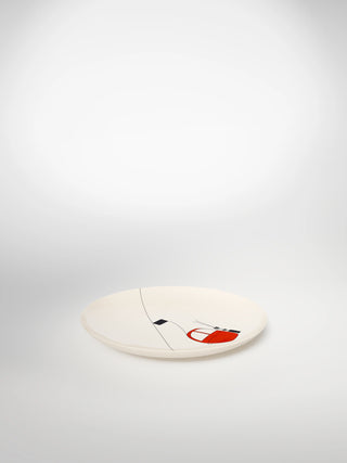 Dessert Plate Skilift Red-Saints-Pères Paris- Ceramic Plates, Platters, Bowls, Coffee Cups. Animal Designs, Zebra, Flamingo, Elephant. Graphic Designs and more.