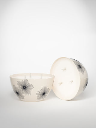 Centerpiece Candle - Coral Flowers-Saints-Pères Paris- Ceramic Plates, Platters, Bowls, Coffee Cups. Animal Designs, Zebra, Flamingo, Elephant. Graphic Designs and more.