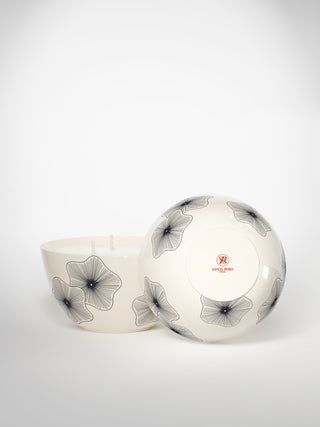 Centerpiece Candle - Coral Flowers-Saints-Pères Paris- Ceramic Plates, Platters, Bowls, Coffee Cups. Animal Designs, Zebra, Flamingo, Elephant. Graphic Designs and more.