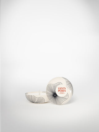 Mini Candle - Coral Flowers-Saints-Pères Paris- Ceramic Plates, Platters, Bowls, Coffee Cups. Animal Designs, Zebra, Flamingo, Elephant. Graphic Designs and more.