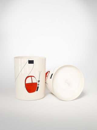 Signature Candle - Skilift Red-Saints-Pères Paris- Ceramic Plates, Platters, Bowls, Coffee Cups. Animal Designs, Zebra, Flamingo, Elephant. Graphic Designs and more.